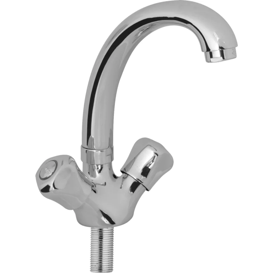 3203-27 Kuğu Lavabo Bataryası Kuyruklu Lüks, Krom