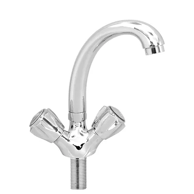 1003-27 Kuğu Lavabo Bataryası Kuyruklu Lüks, Krom