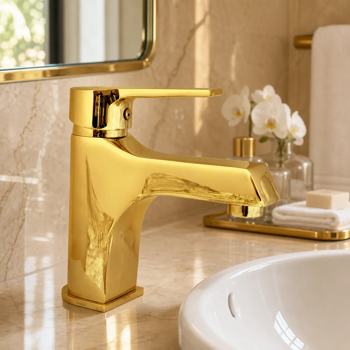 8601-02 Lavabo Bataryası Altın — Uygulama görseli